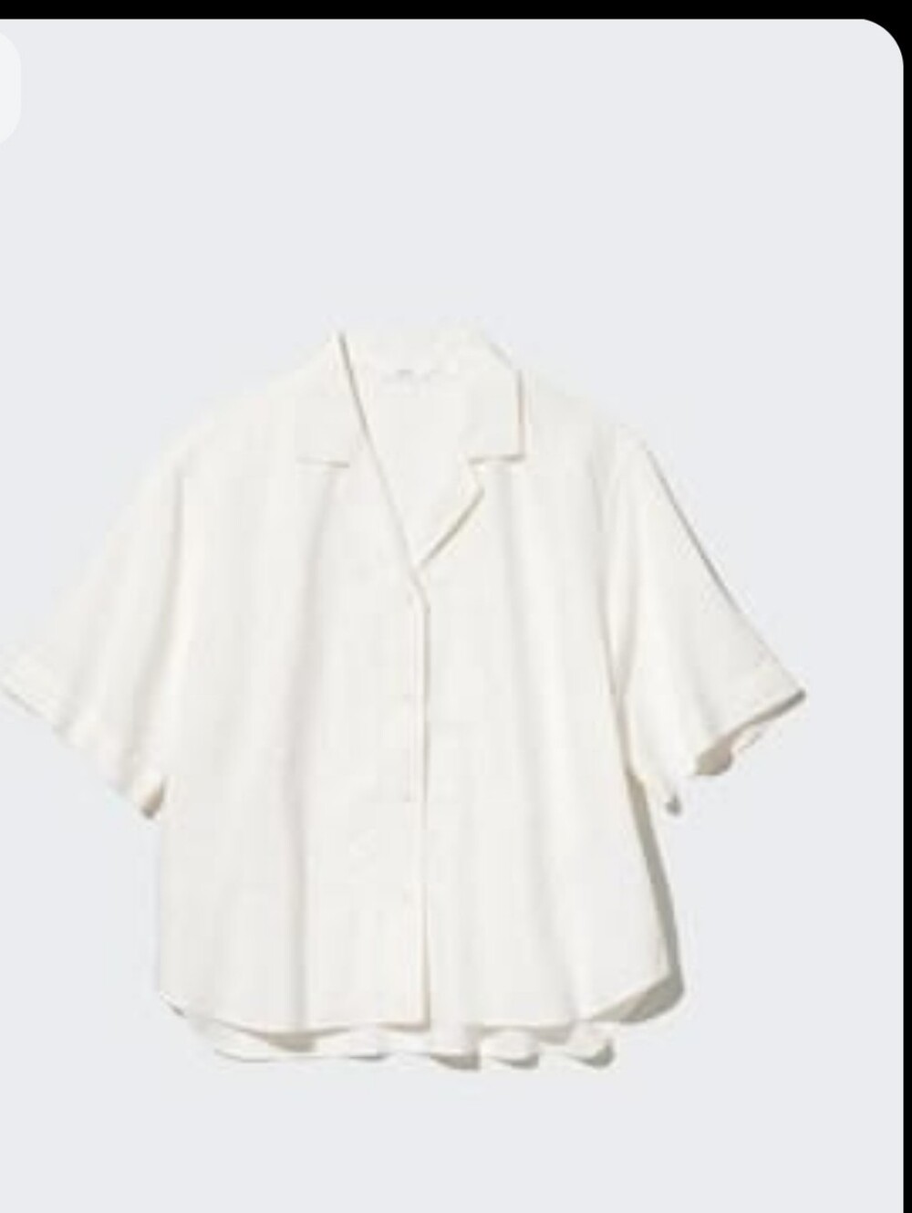Uniqlo linen blend open collar shirt